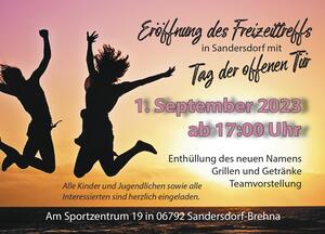 Eröffnung Freizeittreff Sandersdorf am 1. September 2023