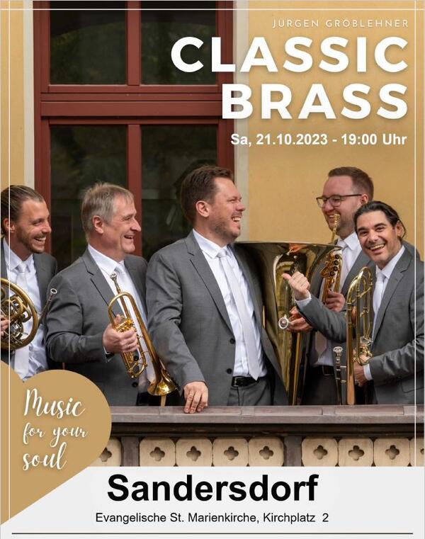 Bild vergrößern: Classic Brass in Sandersdorf-Brehna - Veranstaltungsplakat