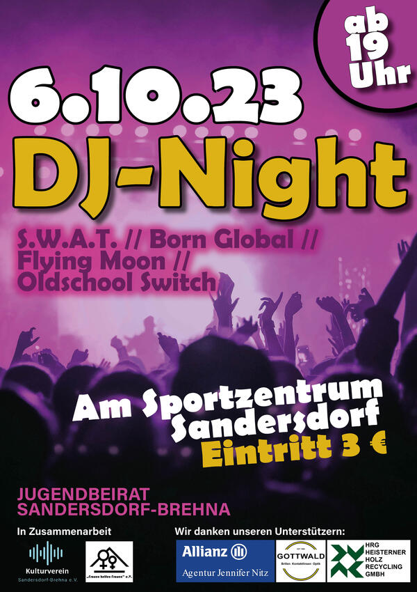Plakat der DJ-Night 2023
