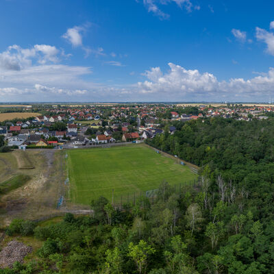 Bild vergrößern: Der Sportplatz von Roitzsch - Luftaufnahme