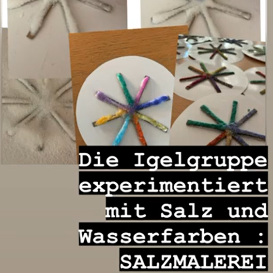 Salzmalerei in der Kita Villa Kunterbunt