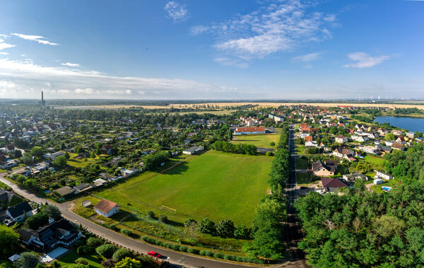 Der Sportplatz in Zscherndorf - Luftaufnahme