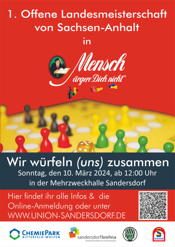 Bild vergrößern: 1. Offene Landesmeisterschaft Sachsen-Anhalt in Mensch rgere dich nicht 2024 in Sandersdorf-Brehna