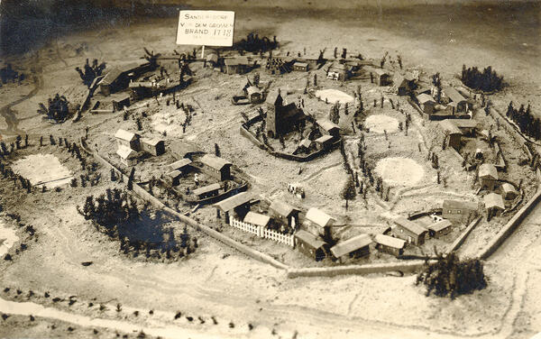 Bild vergrößern: Historische Miniaturaufnahme von Sandersdorf vor dem großen Brand 1718
