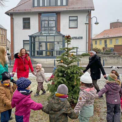 Bild vergrößern: Baumpatenschaft des Weihnachtsbaumes am Rathaus Sandersdorf