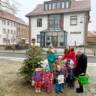 Bild vergrößern: Baumpatenschaft des Weihnachtsbaumes am Rathaus Sandersdorf