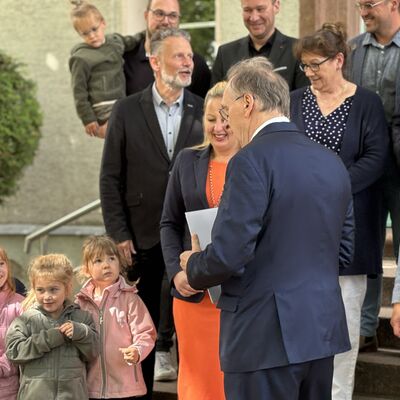 Bild vergrößern: Impressionen von der Übergabe des Fördermittelbescheids