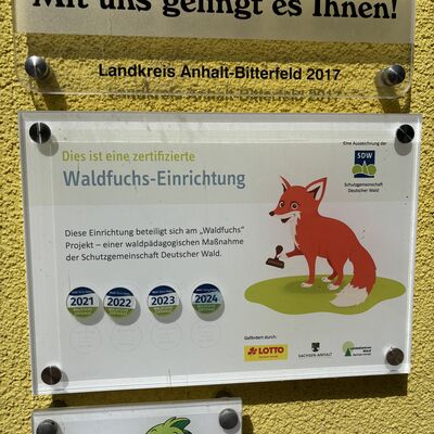Bild vergr&ouml;&szlig;ern: Zertifizierung zur "Waldfuchs - Einrichtung"