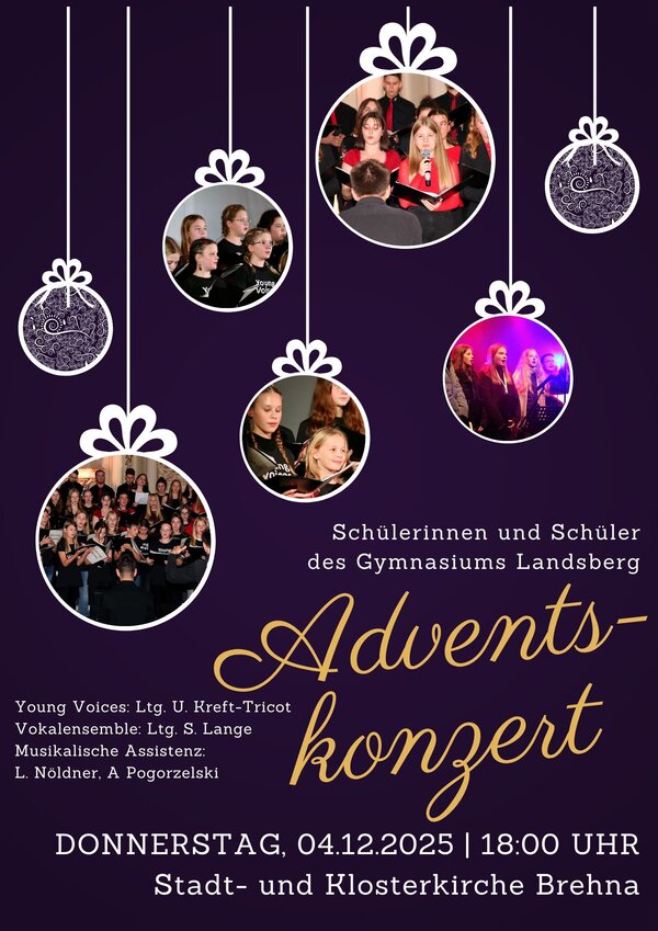 Plakat Adventskonzert Brehna Gymnasium Landsberg