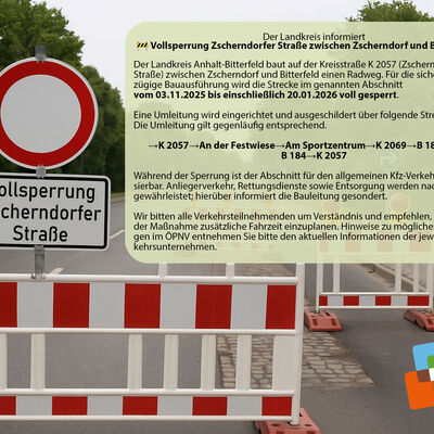 Bild vergrößern: Umleitung Zscherndorf