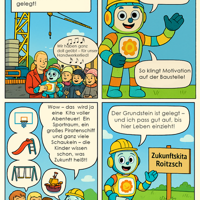 Ein Comic zur Grundsteinlegung mit Zukki. 
