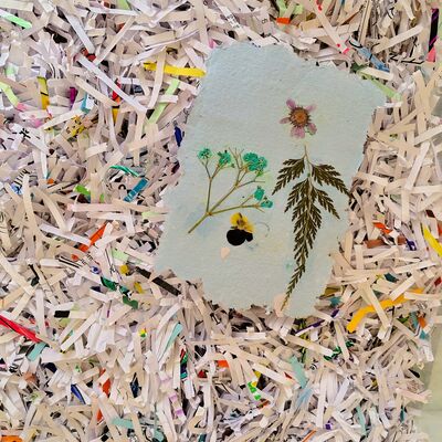 Bild vergrößern: Papierkreationen mit Naturmaterialien