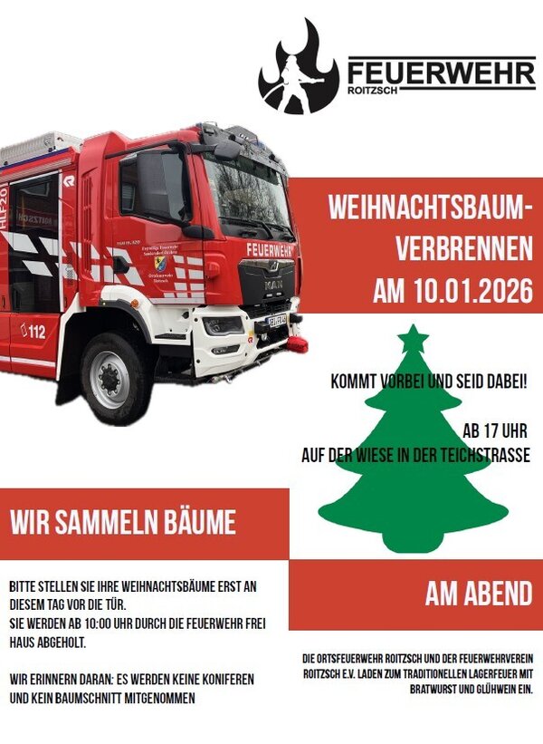 Weihnachtsbaumverbrennen Roitzsch 10.01.2026