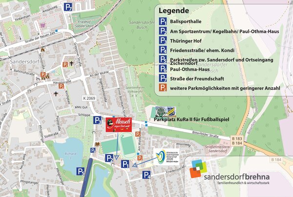 Park&uuml;bersicht f&uuml;r das Eventwochenende am 24. Januar 2026 in Sandersdorf