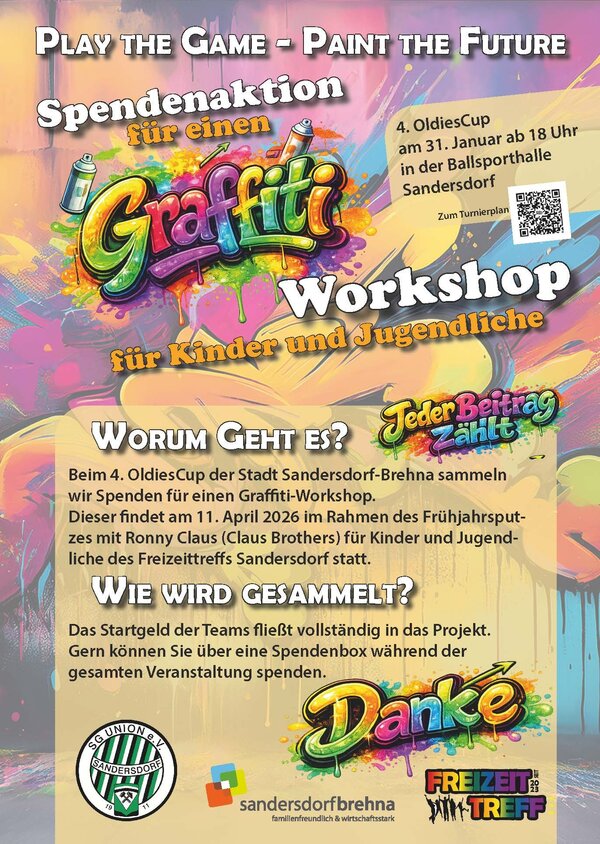 Plakat zum 4. OldiesCup in der Stadt Sandersdorf-Brehna