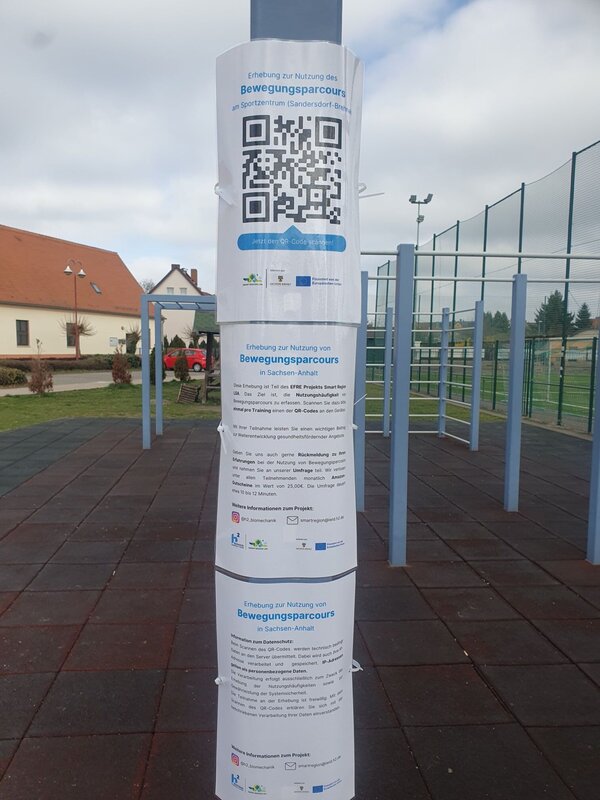QR-Codes an der Workout-Anlage Sandersdorf