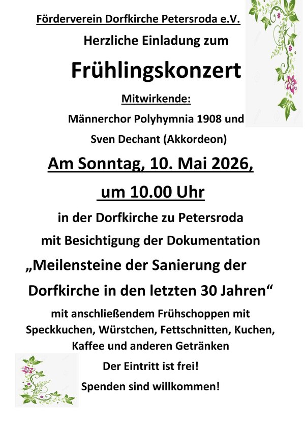 Fr&uuml;hlingskonzert Petersroda 2026