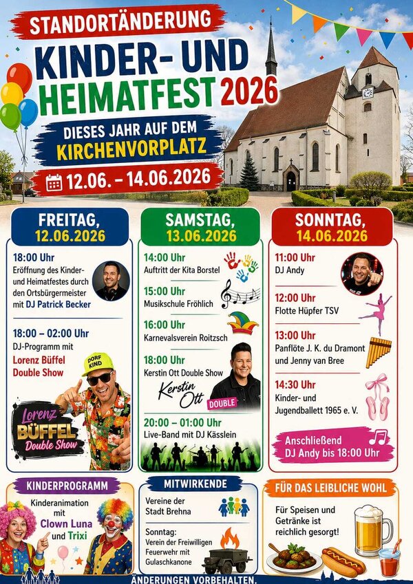 Programmplakat Kinder- und Heimatfest Brehna