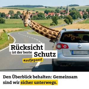 Motiv zur Landeskampagne #aufjepasst  f&uuml;r mehr R&uuml;cksichtnahme im Stra&szlig;enverkehr