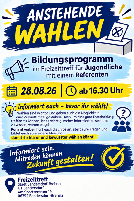 Bild vergr&ouml;&szlig;ern: Plakat Bildungsprojekt am 28.08.2026