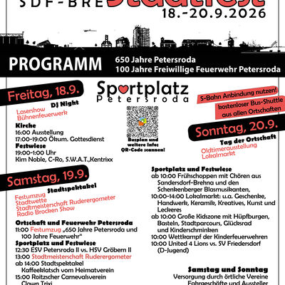 Programmplakat zum Stadtfest 2026 in Petersroda