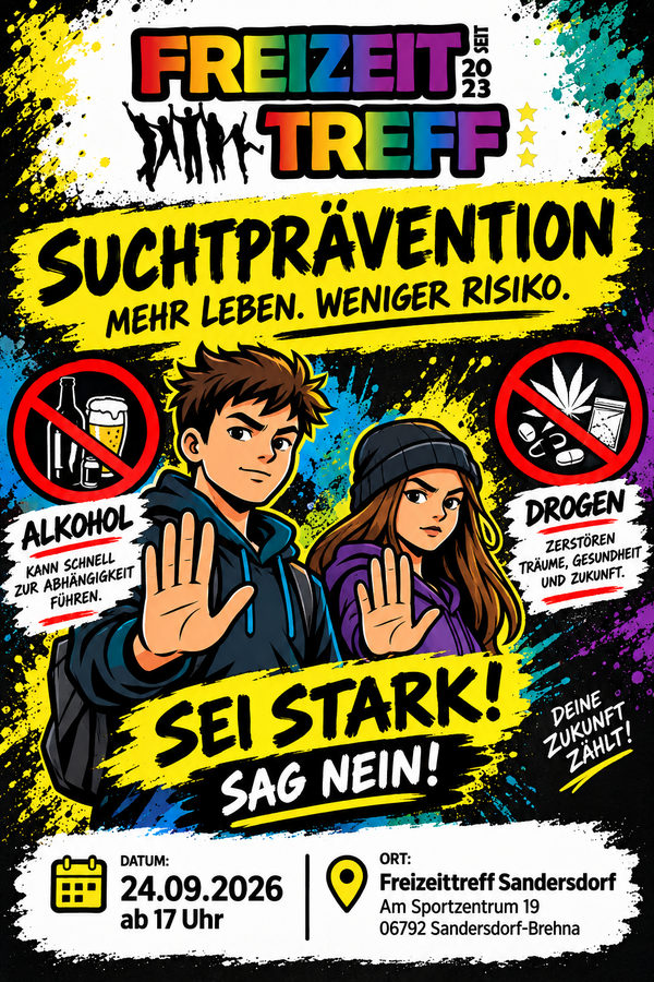 Bild vergr&ouml;&szlig;ern: Plakat Projekt Suchtpr&auml;vention am 24.09.2026