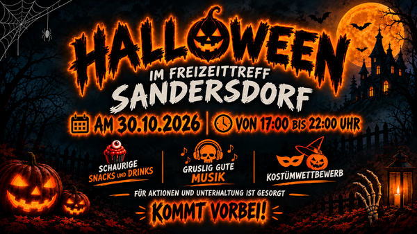 Plakat Halloweenparty am 30.10.2026